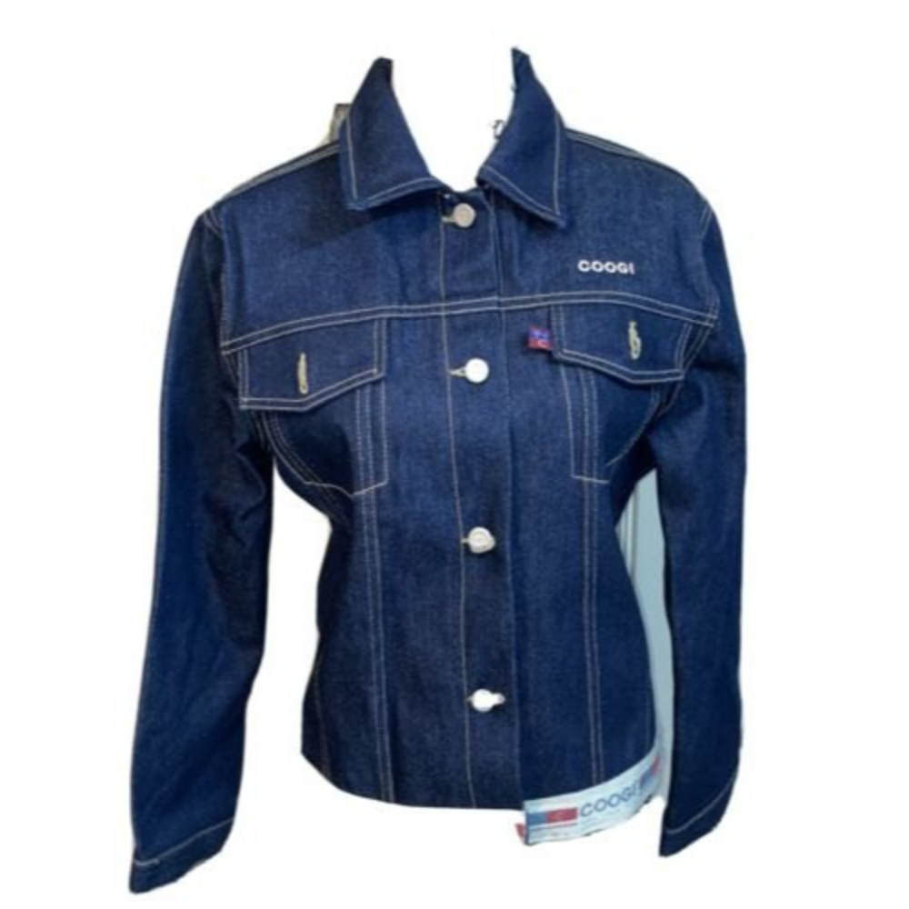 Womens Dark Blue Denim Coogi Down Under Jacket Medium NWOTS